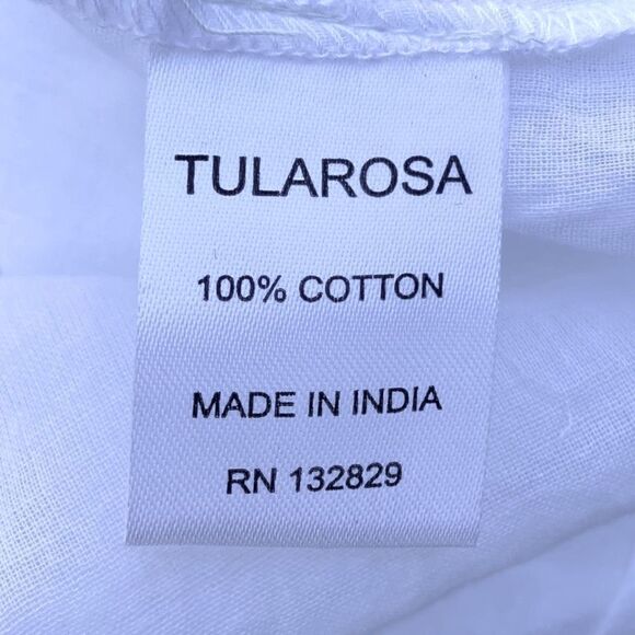 TULAROSA Sara White Off the Shoulder Pom Trim Swiss Dot Shift Dress. Small. NWT - Picture 5 of 7